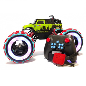 اسباب بازی ماشین کنترلی شارژی آفرود جیپ سبز با دو کنترل دستی و دستبندی Off-Road RC Car Drift Wheels مقیاس 1:10_اسباب بازی ماشین کنترلی
